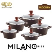 تصویر سرویس قابلمه ۱۰پارچه گرانیتی مارک زیو ترکیه مدل MILANO Z: 7180 10-piece granite pot set, Mark Ziv, Türkiye, MILANO Z model: 7180