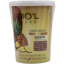 تصویر ماسك موي آناناس ویتالیتی مغذی و آب رسان فوق العاده قوي آناناس بیول Biol Vitality Pineapple Keratin Hair Mask for Damaged Hair and Inflame Sculp