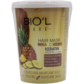 تصویر ماسك موي آناناس ویتالیتی مغذی و آب رسان فوق العاده قوي آناناس بیول Biol Vitality Pineapple Keratin Hair Mask for Damaged Hair and Inflame Sculp