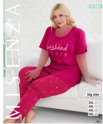 تصویر ست تیشرت و شلوار راحتی زنانه سایز بزرگ کد 03586 