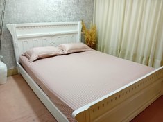 تصویر ملحفه کشدار ۱۲۰ با ارتفاع ۲۰ با روبالشتی هتلی ژاگارد گِبه ای کد ۱۰۹ Bed sheet