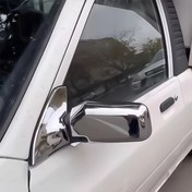 تصویر فلاپ استیل آینه بغل پراید دو عددی کروم 