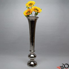 تصویر گلدان شیپوری بزرگ - نقره ای 