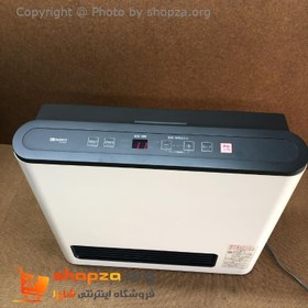 تصویر بخاری ژاپنی گازی 2500 سیاه و سفید داخل کارتن با لوازم کامل Japanese gas heater 2500 black and white