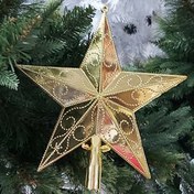 تصویر ستاره سر درختی کریسمس طلایی 