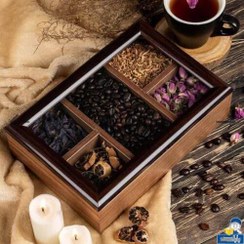 تصویر باکس نگهداری تیبگ و دمنوش چوبی 