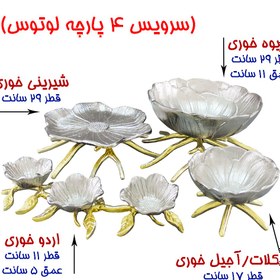 تصویر سرویس پذیرایی 4 پارچه طرح لوتوس کد 209 ترکیبی 