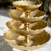 تصویر کاسه(شکلات خوری/آجیل خوری /میوه خوری ) طرح طاووس برنجی در پنج سایز مختلف - سایز 