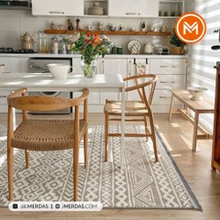 تصویر فرش آشپزخانه مراکشی کد 41306 زمینه بژ 