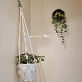 تصویر آویز گلدان مکرومه macrame hanging planter