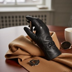 تصویر دستکش زنانه ترک مشکی 
