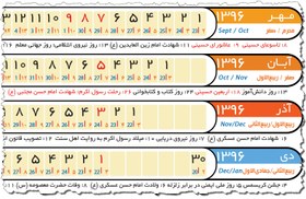 تصویر دانلود تقویم سال 1396 به صورت خطی (طرح 8) 