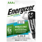 تصویر باتری نیم قلمی قابل شارژ انرجایزر مدل Extreme بسته 2 عددی Energizer Extreme Rechargeable AAA Battery 2pcs