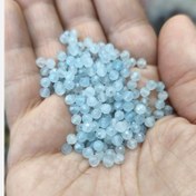 تصویر مهره سنگ آکوامارین تراش جواهری سایز 4سنگ اصل طبیعی سوراخ دار 