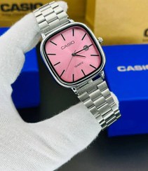 تصویر ست ساعت مچی کاسیو اولدمانی بند استیل صفحه صورتی 