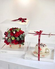 تصویر ست ماگ کیک و گل 