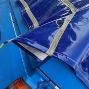 تصویر چادر خودرو نیسان جنس ترانزیتی کانتینری ضد آب رنگ آبی 