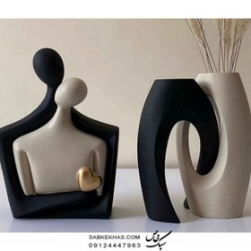 تصویر ست دکوری گلدان دوتکه و مجسمه همدم 