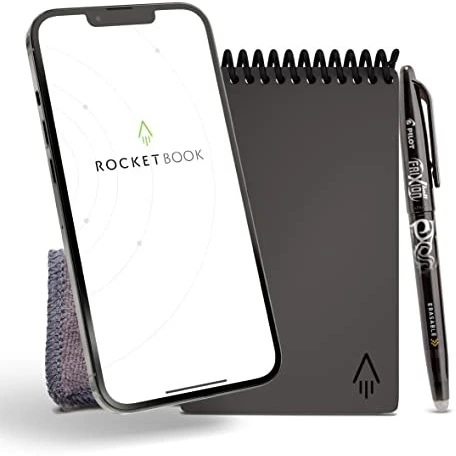 خرید و قیمت ROCKETBOOK PRO 2.0 Reusable Digital Notebook - Smart Notepad A4  Black, Wirebound Note Book To Do List Pad, Dotted and Lined Paper with  Frixion Erasable Pen and Wipe, Office