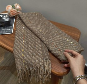 تصویر شال موهر خطی - نیلی 