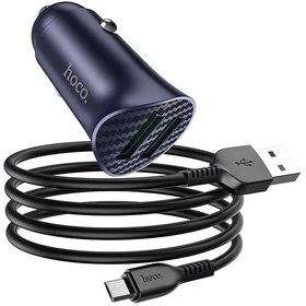 تصویر شارژر فندکی 18 وات هوکو مدل Z39 به همراه کابل میکرو HOCO Z39 MICRO 18W CAR CHARGER