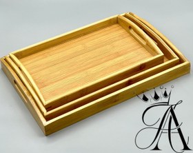 تصویر سینی 3تکه بامبو 3 Piece Bamboo Tray