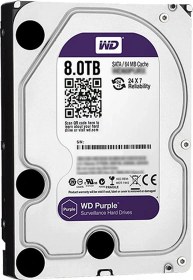 تصویر هارد دوربین مداربسته 8 ترابایت WD مدل Purple Surveillance WD85PURU 