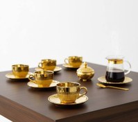 تصویر فنجان نعلبکی ونیز کروم طلایی (عمده) سرو و پذيرايي