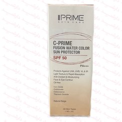 تصویر ضدافتاب فلوئید رنگی پرایم +SPF50 فیوژن واتر بژ طبیعی مناسب انواع پوست 40 میلی لیتر 