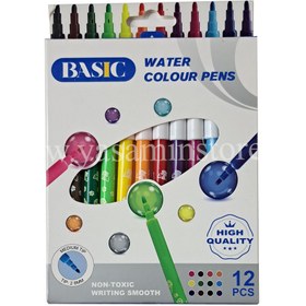 تصویر ماژیک رنگ آمیزی آبرنگی 12 رنگ بیسیک water colour pens 