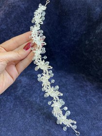 تصویر ریسه موی عروس کد R19 Bridal headband code R19
