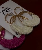 تصویر گوشواره حصیری حلقه ای برند zara با طراحی شیک دلبرانه 