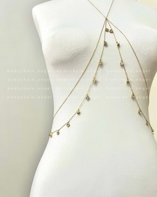 تصویر زنجیر بدن نگینی پرکار شیک و خاص 