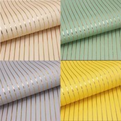 تصویر کاغذ کادو گلاسه طلاکوب طرح راه راه بسته 50 برگی gift wrapping paper Gloss goldsmith