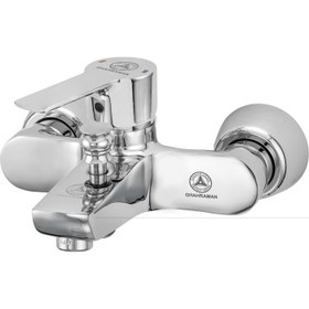 تصویر شیر حمام قهرمان مدل یاقوت رنگ سفید کروم 