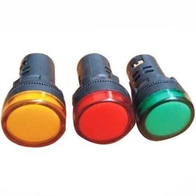 تصویر چراغ سیگنال 3 رنگ اصلی (RGY) 220 ولت AC برند NSC - زرد. 