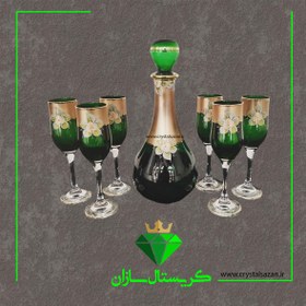 تصویر تنگ و جام مدل چک رنگ سبز کد J1299 کریستال سازان 