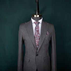 تصویر کت و شلوار طوسی دیپلمات محو فاستونی 