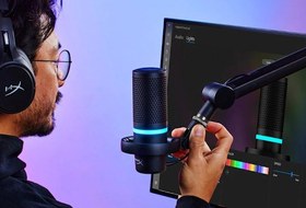 تصویر میکروفون HyperX DuoCast RGB - اپن باکس rgb doucast hyperx microphone