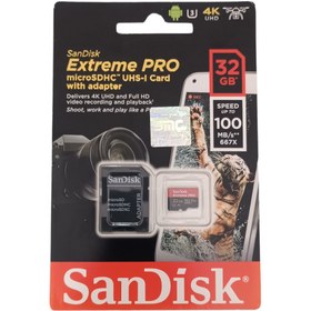 تصویر مموری(کارت حافظه) مخصوص دوربین Sandisk مدل Extreme Pro 32G 