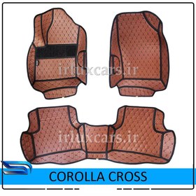 تصویر کفپوش ۵ بعدی تویوتا کرولا کراس مدل چرم گلدوزی 