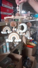 تصویر آویز تخت آویز تخت نمدی موزیکال چرخشی با پایه