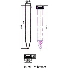 تصویر لوله فالکون ۱۵ میلی لیتر استریل بسته ۵۰ عددی (Free from RNase&DNase) 15 mL Centrifuge Tube, Sterile DNase & RNase Free,