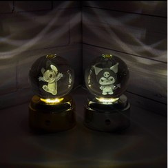 تصویر گوی شیشه ای گردان پایه فلزی - استیچ 