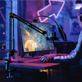 تصویر NEEWER Studio USB Microphone Kit, Plug &amp; Play, 4-in-1 Computer PC MAC Condenser Microphone with Adjustable Boom Arm Stand, Shock Mount for Recording Podcasting YouTube Karaoke Gaming Streaming - CM20 