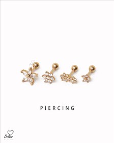 تصویر پیرسینگ گوش تک گل ریز 