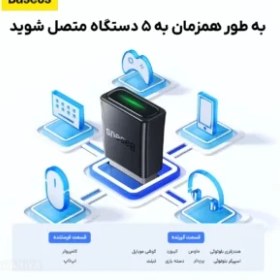 تصویر دانگل بلوتوث بیسوس مدل BA07 نسخه 5.3 Baseus BA07 ZJBA010001 USB Bluetooth 5.3 Adapter