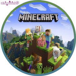 تصویر بنر زیبای دایره ای جشن و تولد تم ماینکرافت 