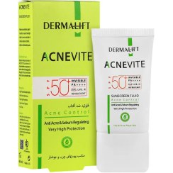 تصویر فلویید ضد آفتاب پوست چرب بی رنگ آکنه ویت درمالیفت SPF50 Dermalift Acnevit Invisible Sunscreen Fluid SPF50