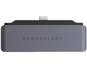 تصویر هاب شارژر پاورولوژی مدل Powerology 4 in 1 USB-C HUB with HDMI USB AUX 
